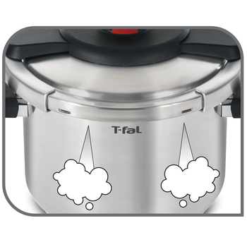 T-fal Clipso Stainless Steel Cookware, Pressure Cooker, 6.3 quart, Silver 
