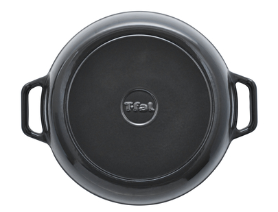 T-fal Cast Iron Enameled Casserole Dish 3.5 Quart Induction Oven Broiler  Safe 500F Pots and Pans, Cookware Grey