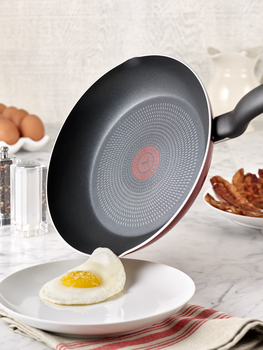 Non-stick Egg Frying Pan, with Thermo-Triangle Indicator, Wood